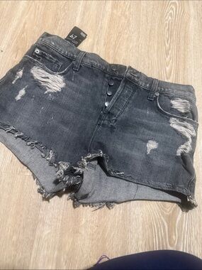 Ksubi Black Distressed Denim Cutoff Shorts